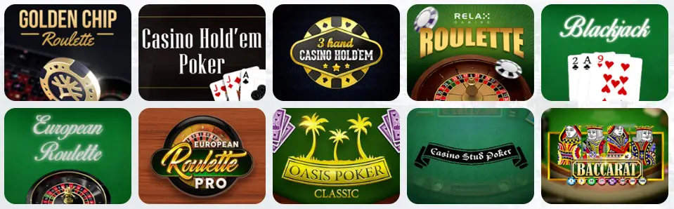 Jeux de table au NOVA JACKPOT CASINO